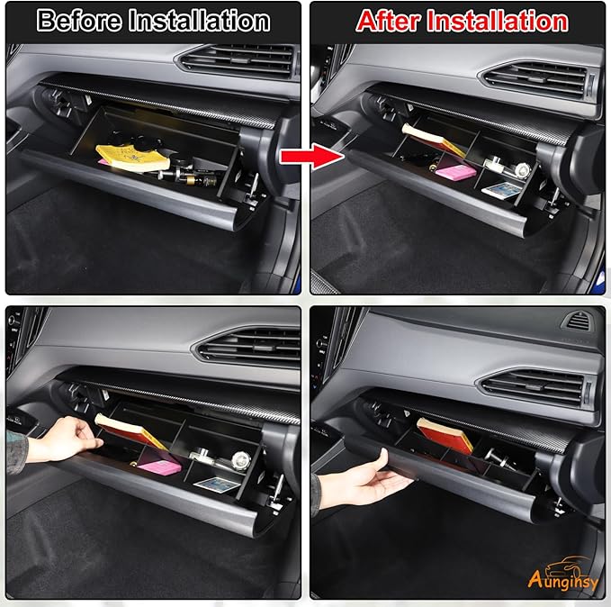 Aunginsy Car Glove Box Organizer Divider Compatible with Subaru Crosstrek 2024-2026 & Subaru WRX 2022-2026, Center Console Glove Box Divider Insert Compartment Organizer Tray Partition ABS Accessories