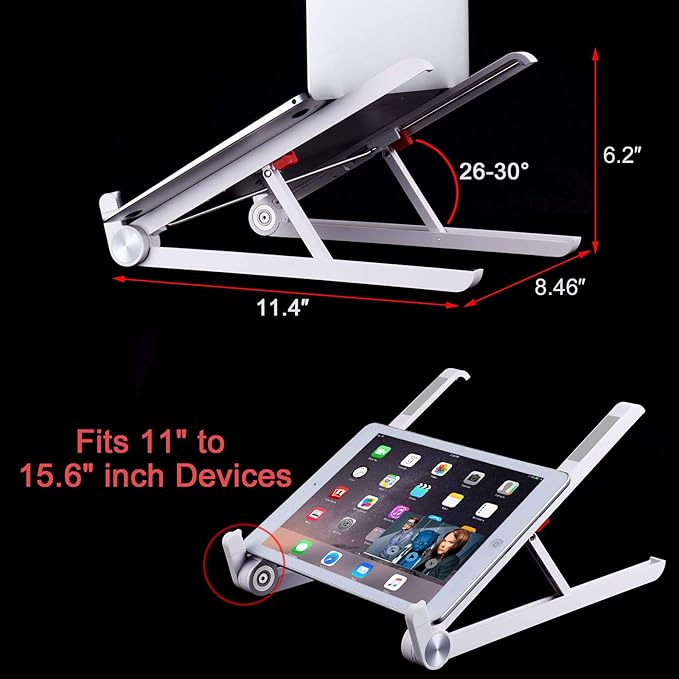 Laptop Stand Adjustable Laptop Stand Portable Foldable Ergonomic Desktop Stand Holder Mount for MacBook Notebook Computer PC iPad Tablet