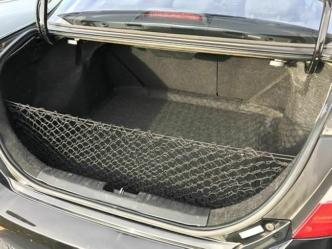 Rear Trunk Organizer Cargo Net for Honda Civic 2006-2011 – Envelope Style Cargo Net for Sedan - Premium Mesh Car Trunk Organizer Vehicle Carrier Storage – Compatible with Civic