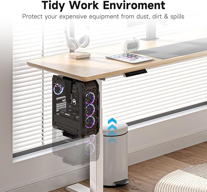 Suptek Adjustable Under Desk and Wall PC Mount,3.94 to 11.61 inch Wide Computer Case CPU Hanger Holder 360 Degree Rotatable Under-Desk PC Hanging Stand Holder Mount (ZJJ001XL)