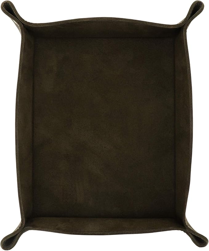 Londo Genuine Leather Tray Organizer - Practical Lightweight Water Resistant Computer Table Desk Storage Box for Wallets, Watches, Keys, Coins, Cell Phones and Office Equipment