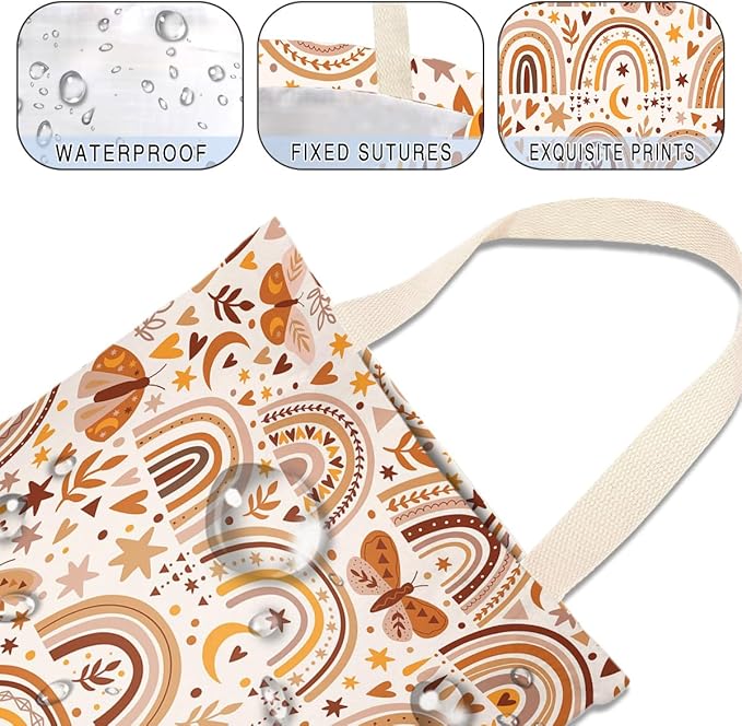 Car Trash Bag Hanging No Snap Small Garbage Bag for Car Back Seat Cute Printed One-handed Strap Trash Bags Car Accessories-Rainbow Car Trash Bags