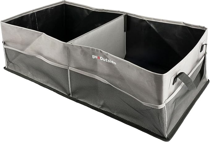 HiMagics Collapsible Waterproof Car Trunk Organizer, Soft PVC Storage Bin with Rugged PVC-Coated Fabric for SUV & Truck (Stone Gray, PLUS)
