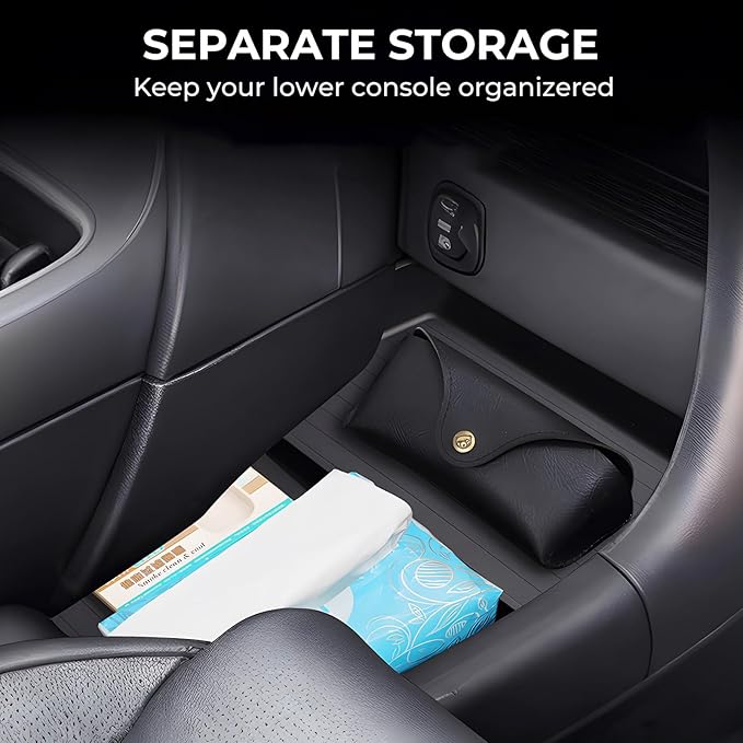 Lower Center Console Organizer Tray Storage Box for Hyundai Palisade 2026, Interior Accessories Insert Tray Storage Box for 2026 Palisade, Black