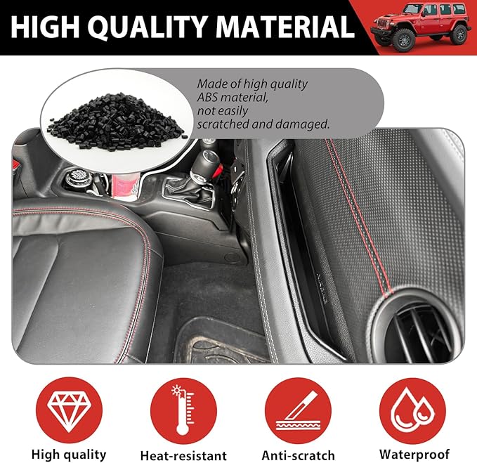 Grab Bar Tray Fit for 2018-2023 Jeep Wrangler JL JLU 4XE/Gladiator JT Storage Bin Handle Organizer Grab Handle Box Passenger Side Grabtray for Wrangler&Gladiator Accessories(18-23 Grab Bar Tray)