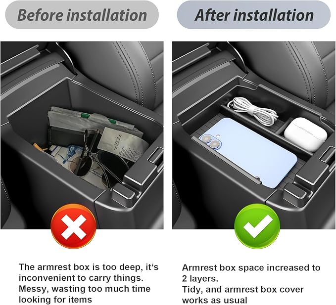 SKTU for 2026 Subaru Outback Center Console Organizer 2026+ Outback (Premium/Limited/Touring/Wilderness/Limited XT/Touring XT) Console Tray Subaru Outback 2026 Accessories ABS Insert Console Tray