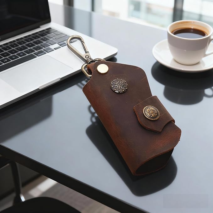 Handmade Leather Key Chain Holder, Leather key case for key storage Car Key Holder Home Door Key Bag