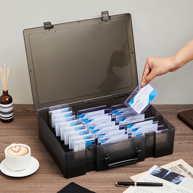 Chunful 2 Pcs Name Tag Holder with Case, Foam Name Badge Storage Tray Holds 48 Badges ID Badge Tray Organizer for Desk Classroom Office School, 14 x 10.6 x 4 in (Black)