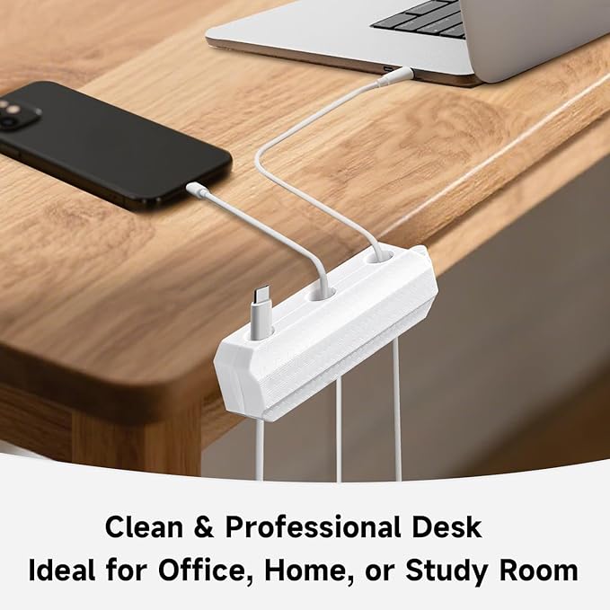 12 P Magnetic Cable Clips Cord Organizer – Nonazippy 3-Slot Wire Holder for Desk, Strong Adhesive Cable Management for Home Office, Car, Nightstand – Black & White Mixed (12)