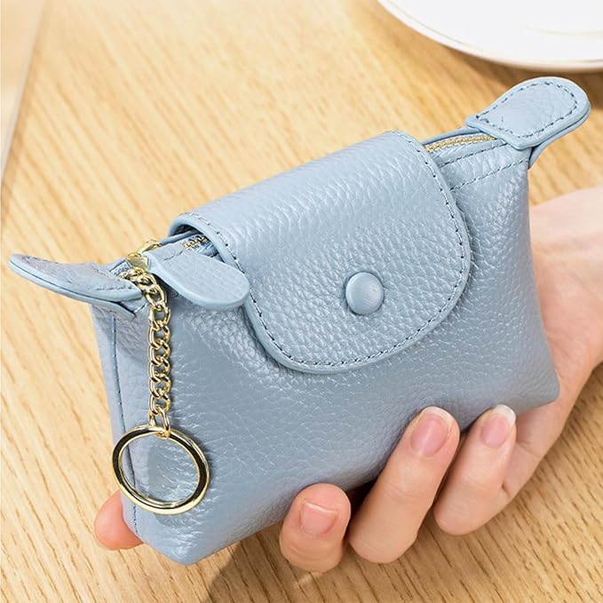 SENDEFN Small Leather Women Coin Purse, Women's Keychain Zipper Pocket Pouch Wallet