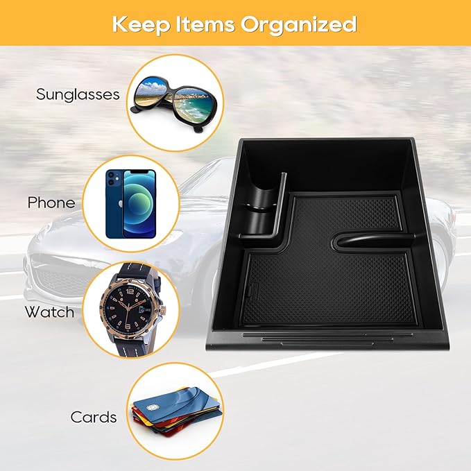 LFOTPP Mazda MX-5 Miata NC Center Console Organizer for 2006-2014 MX-5 (Sport, Club & Grand Touring) Armrest Storage Box Tray ABS Accessories Interior Insert Tray