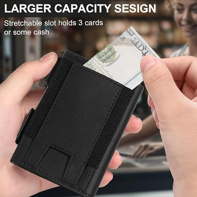 Minimalist Wallets For Men - Slim RFID Wallet I Scratch Resistant-business card holder -Credit Card Holder & Money Clip, Easily Removable Money & Cards - Mens Wallets