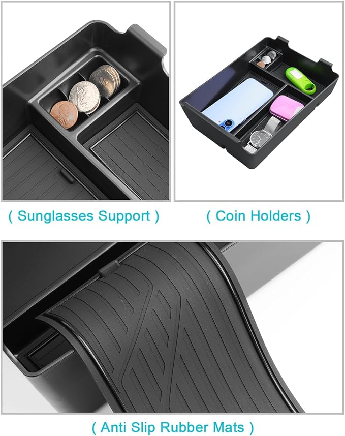 CDEFG 3Pcs for 2025 2026 Murano Center Console Organizer for 2025 2026 Murano Accessories Middle Console & Lower Console Organizer Tray Armrest Storage Box