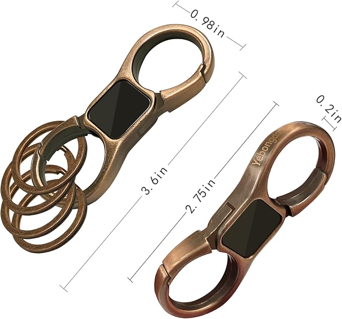 Key Chain Quick Release Spring 2 Pack with 4 Key Rings Heavy Duty Keychain Organizer for Men and Women