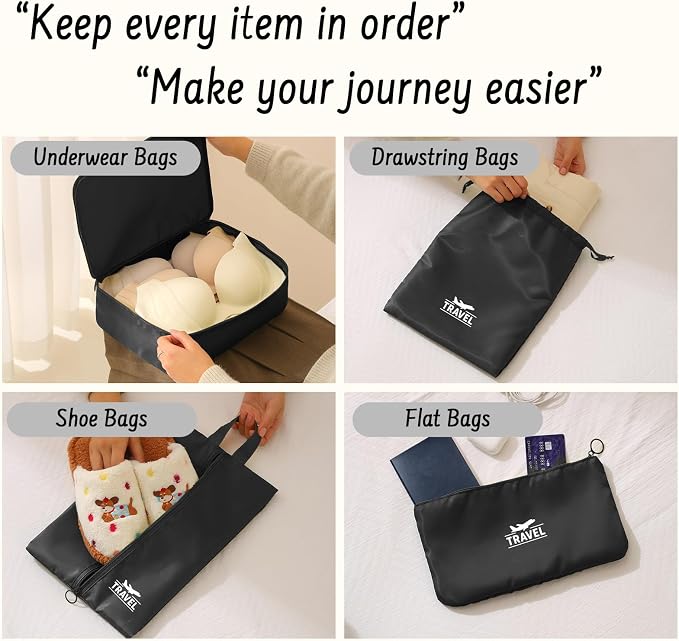 8 Set Packing Cubes for Travel Suitcase Organizer Bags Luggage Packing Cubes Set Travel Essentials Accessories Gifts for Women