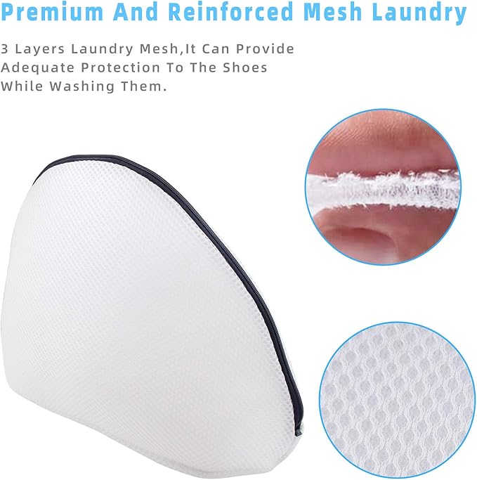 GOGOODA Mesh Laundry Bags for Delicates Durable Protective Wash Bags Travel Storage Bags for Intimates Lingerie 2PCS(2 Shoe wash Bags(10.23 * 16.53in))