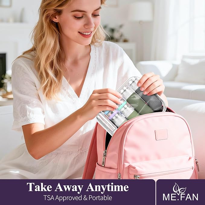 ME.FAN Travel Bottles for Toiletries,18 Pack Silicone Portable Size Bottle, TSA Approved Refillable Cosmetic Container Kits for Conditioner, Shampoo, Lotion,Face Cream - Desert Sage