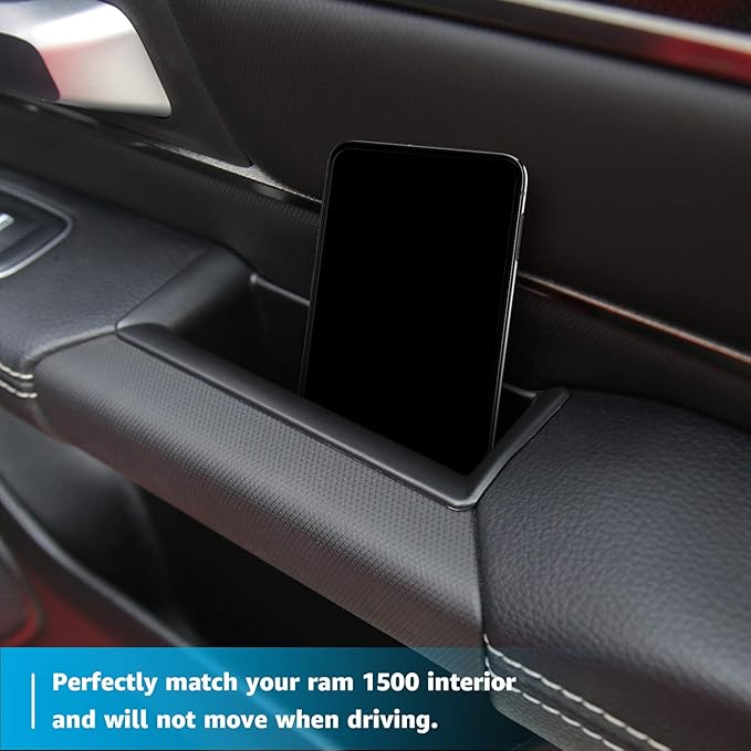 Motrobe for Ram 1500 Door Side Storage Tray 2026 2025 2024 2023 2022 2021 2020 2019 Ram 1500 Door Side Organizer Door Pocket Insert 4 PCS, Not Fit Ram 2500 3500