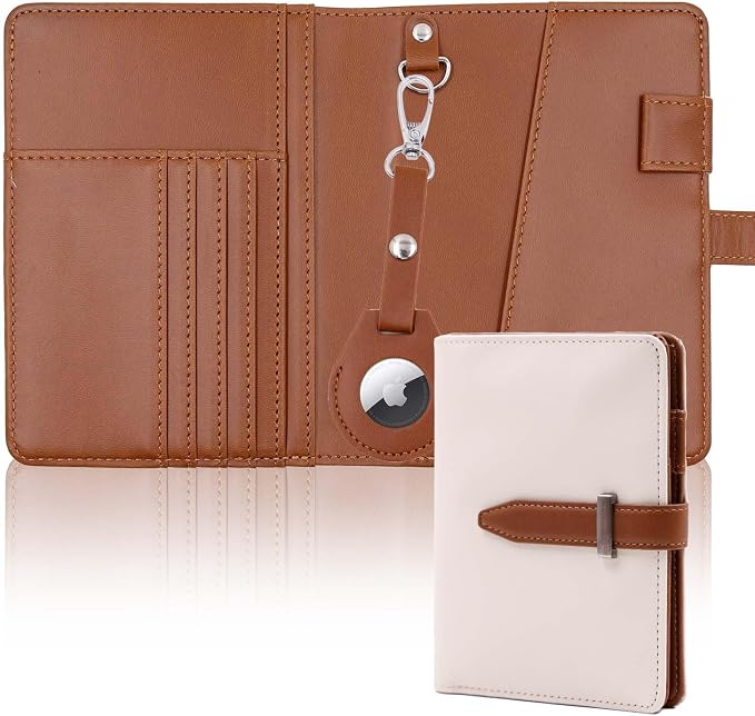 Passport Holder for Men and Women, Cute Passport Wallets, Mulit-Purpose RFID Blocking Passport Holder Wallet, Travel Wallet Passport Cover Case（Cream White）