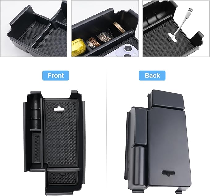 Center Console Organizer for Audi A4 (2017-2024), for Audi A5 (2017-2024), Durable ABS Plastic &Anti-slip Rubber Console Tray Insert Coin Container 2024 A4/A5 Accessories
