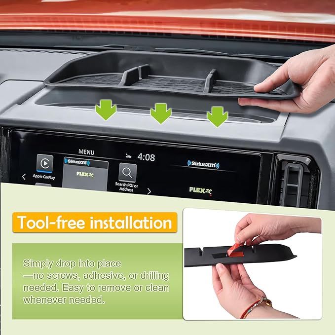 HGWEI Dash Storage Tray Compatible with 2025 2026 Nissan Frontier Accessories Center Console Dashboard Organizer Interior Insert Compartment Mounted Holder (Not for 2022-2024 Frontier)