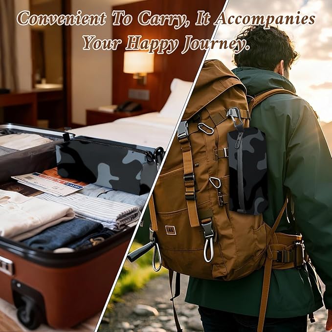 Small Toiletry Bag for Men, Travel Bag Waterproof and Foldable for Storage Mini Toiletry Bag Equipped With Carabiner for Easy Portability (camouflage)