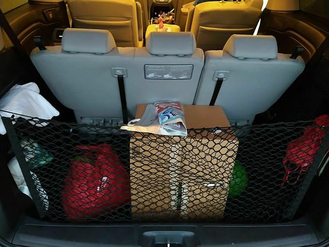 Trunk Organizer Cargo Net for Honda Odyssey 2018–2025 – Envelope Style Cargo Net for Van – Premium Mesh Elastic Car Trunk Organizer Vehicle Carrier Storage – Compatible with Odyssey