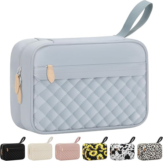 Vankor Travel Toiletry Bag for Women with Hanging Hook, Waterproof TSA Approved Cometic Toiletry Bag Organizers Leakproof Make up Bags for Women Blue