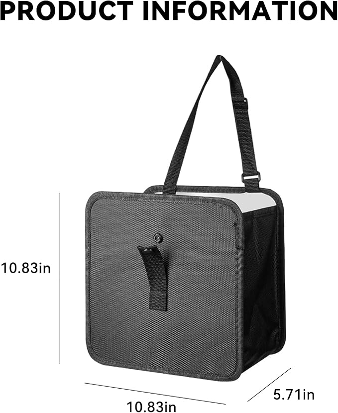 Car Trash Can, Foldable Car Trash Bag Hanging, 7L Large Capacity Waterproof Car Garbage Bag for Car Interior Keeping Tidy, Multifunctional Car Storage Bag, Car Interior Accessories (Large)