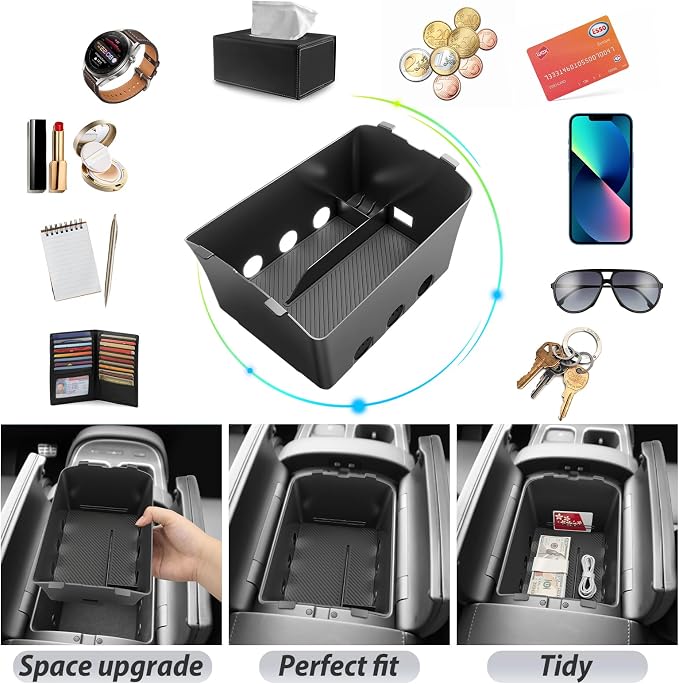 SKTU for 2026 Hyundai Palisade Center Console Organizer for 2026+ Hyundai Palisade Calligraphy Under Center Console Tray Hyundai Palisade 2026 Accessories Lower Console Tray ABS (Calligraphy Only)