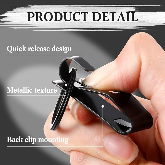 Threan 8 Pcs Duty Belt Key Holder Tactical Stealth Belt Key Clip Metal Keyring Holder for Men Police Law Enforcement
