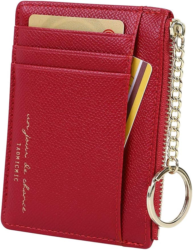 Women's 8 Cards Slim Minimalist Card Holder Coin Changes Purse Keychain Front Pocket Wallet | 8 Cards, Slim, Minimalist, Coin Changes, Purse, Keychain