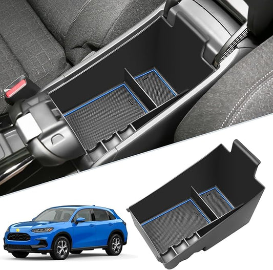 SKTU for 2023 2024 2025 2026 2027 Honda HR-V Center Console Organizer 2023 2024 2025 2026 2027 HRV (LX/Sport/EX-L) Console Tray Honda HRV 2024 2025 2026 2027 Accessories with Coin Holder (Blue)