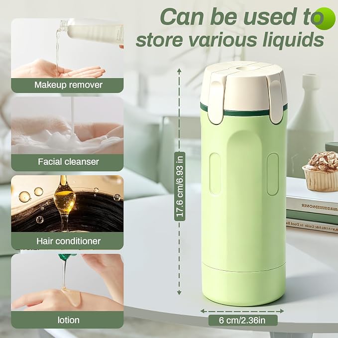 4 in 1 Travel Dispenser Bottle, 4 Pack 30ML Travel Bottles for Toiletries, 4 in 1 Travel Dispenser with Label, Leakproof & TSA Approved Portable Containers for Shampoo Lotion Conditioner Cream