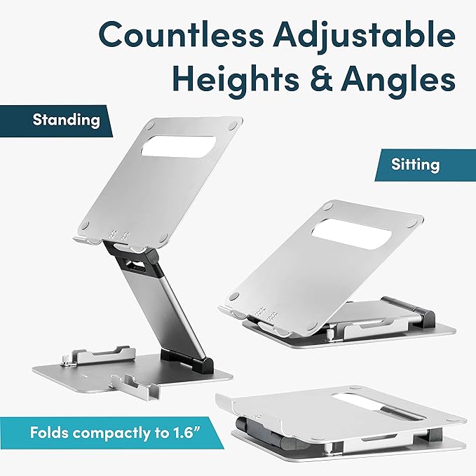Lifelong Laptop Stand: Adjustable Height, Fits 10-17 Inch Laptops, Portable & Desk-Mounted