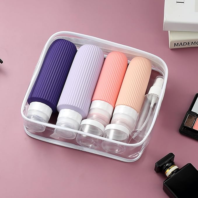 Mrsdry 16 Pack Travel Bottles for Toiletries, Large 6oz Silicone Travel Containers with No-Drip Valve and Wide Opening