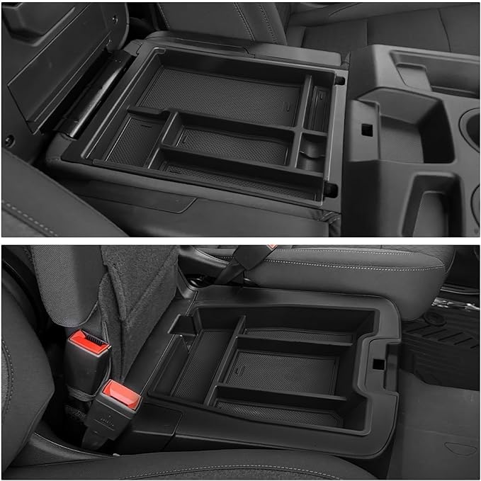 YEE PIN 2026 GMC Sierra Fold Down Center Console Organizer Tray for 2019-2025 2026 GMC Sierra 1500/2020-2025 2026 GMC Sierra 2500HD 3500HDAccessories, 40/20/40 Split Bench Seat ONLY (2 Pack)