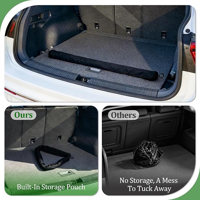 3-Layer Cargo Net for Toyota 4Runner(2Row) 2010-2024, Zipper Bag Trunk Net for SUV, Heavy Duty Oxford Cargo Organizer Storage Nets with Carabiners