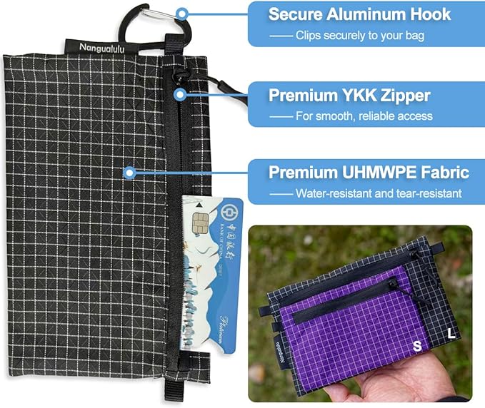 Water-Resistant Passport Holder for Travel, Ultralight Passport Wallet with YKK Zipper, Travel Essentials Organizer for Women Men, Portable Money Pouch Case for Credit Cards, ID, Cash, Small Items