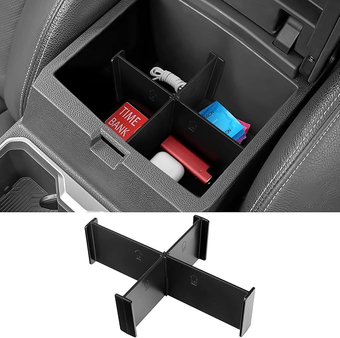 YOJOJOCO Center Console Dividers Organizer Compatible with Toyota 2026 2025 2024 Tacoma Accessories Black ABS Plastic Material Center Console Organizer