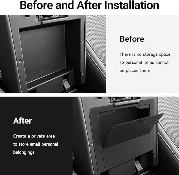 YOJOJOCO 2PCS Center Console Organizer Compatible with Toyota Tacoma 2024 2025 2026 Accessories Armrest Hidden Secondary Storage Box Handrail Platform Storage