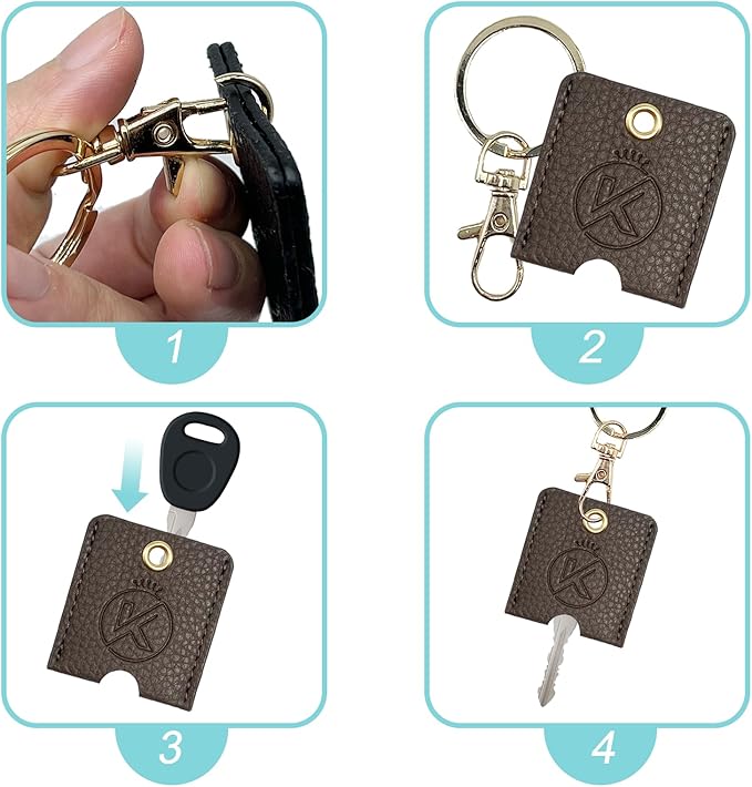 Soft Leather Key Sleeve, 3pcs Keychain Key Fod, Protector for Broken Car Keys