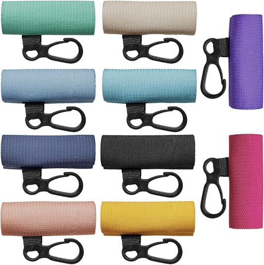 10PCS Car Lip Balm Holder Keychain with Clip On – Elastic Lipstick Sleeves Lip Gloss Holders – Portable Lip Balm Pouch Keychain Sleeve Holder for Women (Style 2)