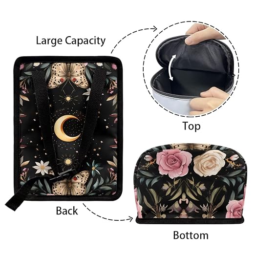 Daisy Moon Print Cars Trash Can with Lid Car Garbage Can Car Waste Basket, Leak-Proof Cars Trash Bin, Van Truck Trash Hanging Sedan Accessories Interior Organizer Bag