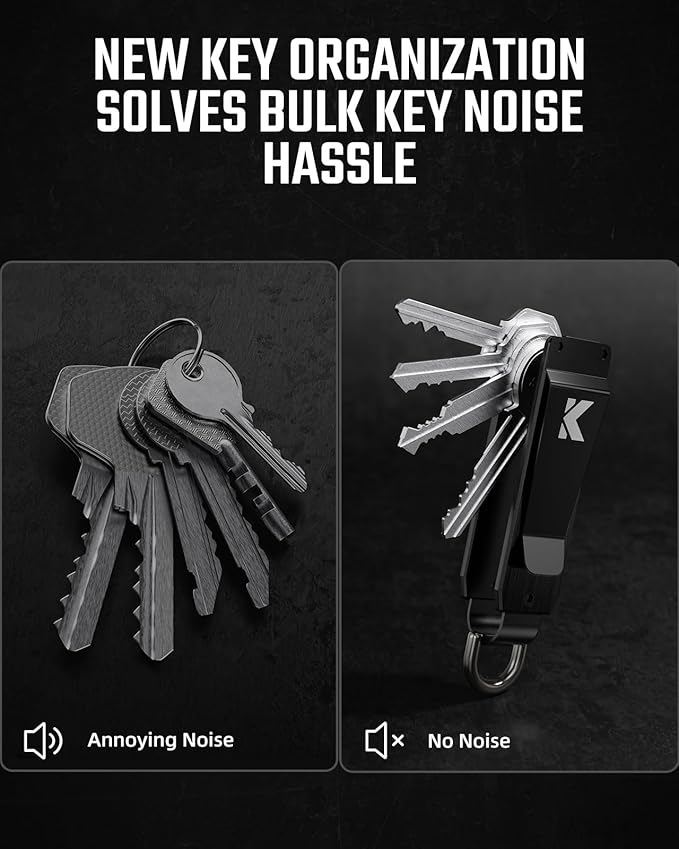 Key Organizer for Men Compact Key Holder Minimalist Key Case Metal Key Chain Key Holder for Keychain Secures 2-5 Keys