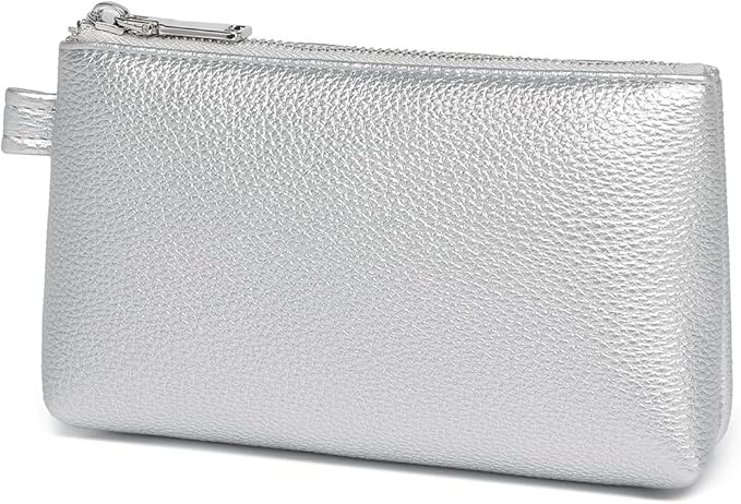 PU Leather Makeup Simple and Convenient Handbag Small Exquisite Storage Bag (PU/Pearl Silver)