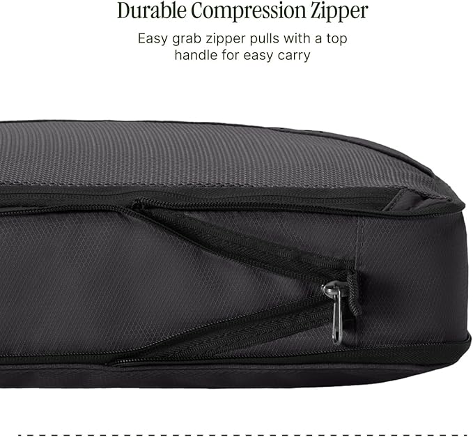 Eagle Creek Pack-It Reveal Compression Cube - Lightweight Compression Cube for Optimizing Luggage Space - Convenient Top Handle - Easy-Grab Zipper - Washable - S/M Set - Black