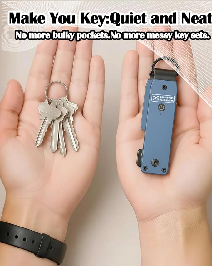 Air Keychain with GPS Tracker : Lightweight Compact Key Holder for Outdoor Use - Minimalist Metal Key Organizer
