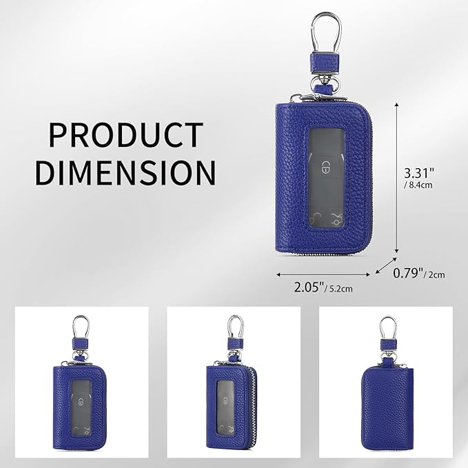 SENDEFN Universal Car Key Fob Case Leather Smart Remote Keychain Protector Holder