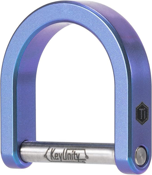 KeyUnity KA17 Titanium D Ring Key Shackle, U Shape Key Ring Horseshoe Clasp for Car Fob, DIY Leather Key Organizer Keychain
